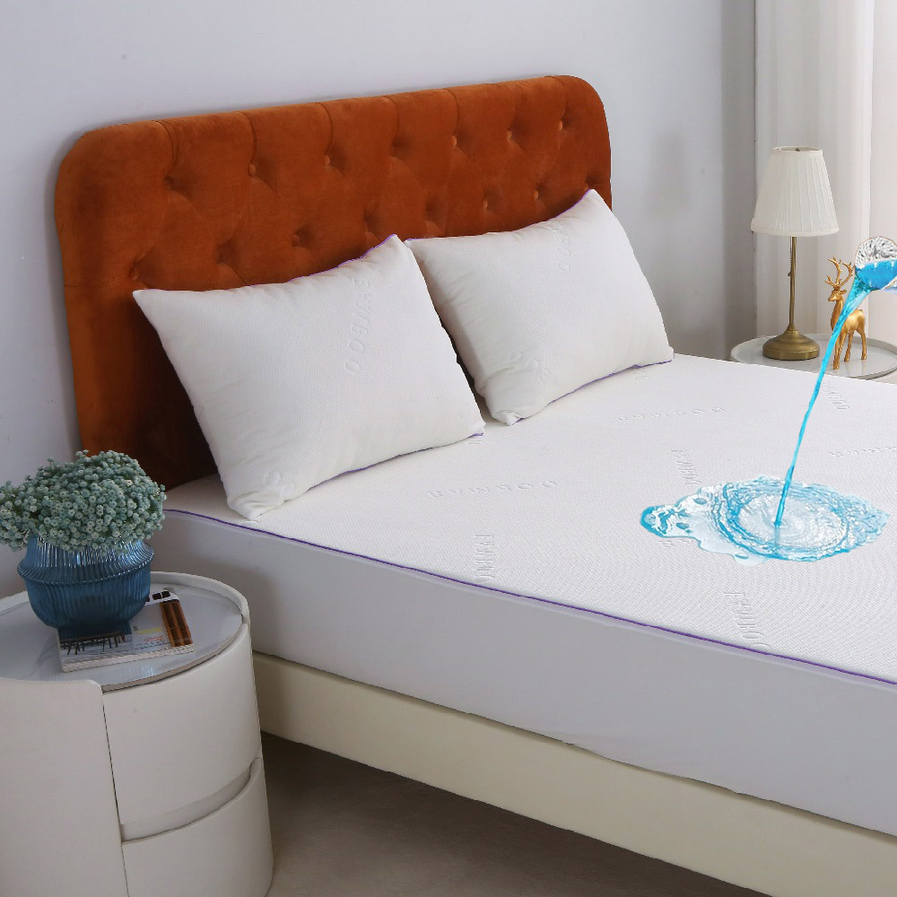 Queen Mattress Protector Waterproof Mattress Pad Washable Bamboo Viscose Mattress Cover Breathable Noiseless Bed Protector 5" - 21'' Elastic Fitted Deep Pocket-JRX-1410