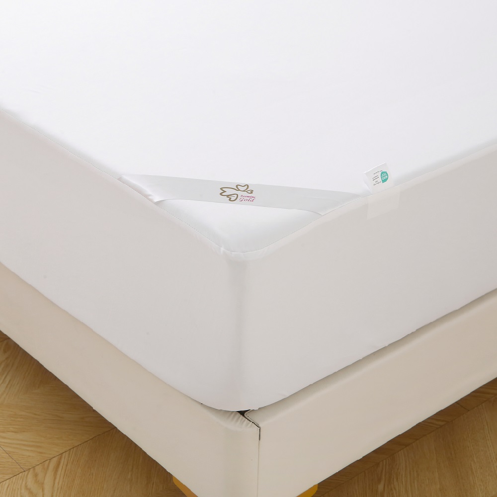 MDPE+Nylon Cooling Fiber Knitted Jersey Fabric Laminated with TPU Waterproof Fabric Mattress Protector · Full Polyester Knitted Fabric Laminated with TPU Waterproof Layer Bed Skirt — Cooling Comfort, 