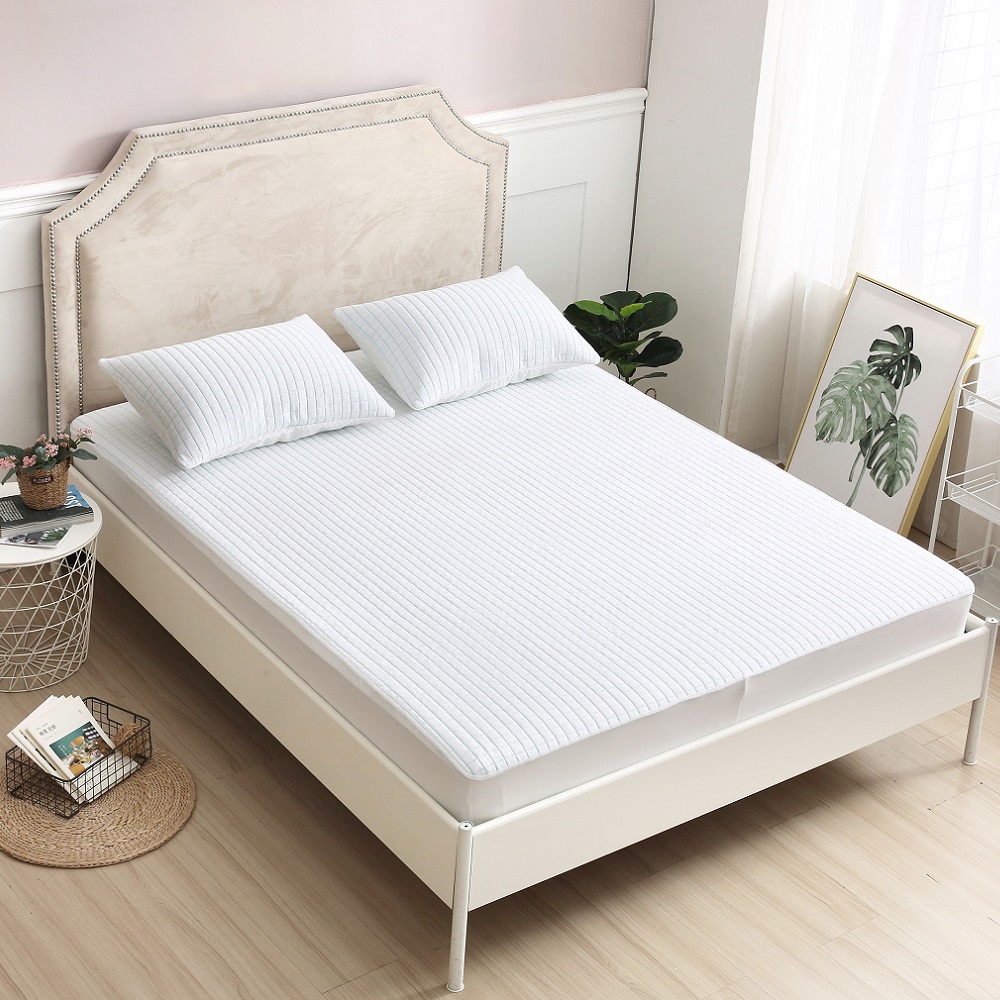 Premium HDPE Cooling Jacquard Waterproof Mattress Protectors, Full Wrap Skirt Guard Against Spills & Dust Mites, Machine Washable JRX-1421