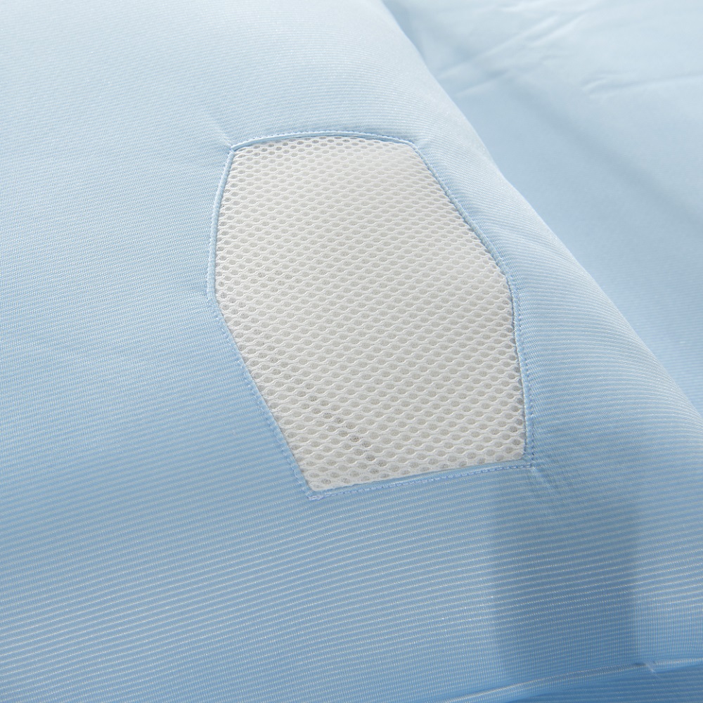 JRX-1012 Blue Stripe Nylon Cooling Knitted Jersey Fabric Laminated with TPU Waterproof Mattress Protector 