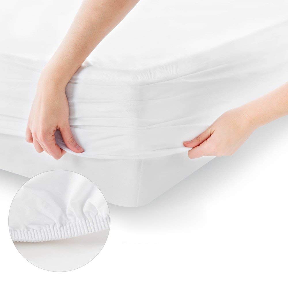 Queen Size Mattress Protector Waterproof,Mattress Cover Protector, Smooth Top Mattress Protector for Kids, Breathable Skin Friendly And Noiseless Fitted Sheet Queen Size,Polyester JRX-1002