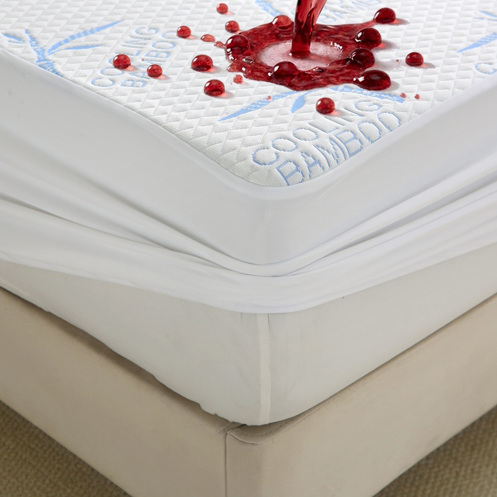 High-Quality Mattress Protector for Export From China Jasmine Gold Bamboo Fiber Cooling Air Layer Jacquard Waterproof Mattress Protector | Breathable & Anti-Mite + PE Mid-Molecular Cooling Technology
