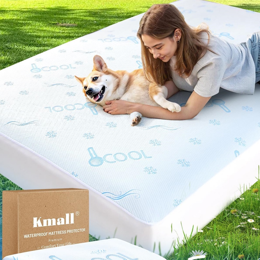 High-Quality Mattress Protector for Export From China Jasmine Gold Bamboo Fiber Cooling Air Layer Jacquard Waterproof Mattress Protector | Breathable & Anti-Mite + PE Mid-Molecular Cooling Technology