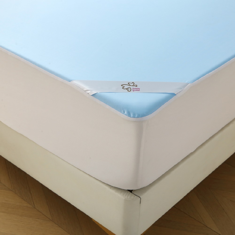 JRX-1010 Sky Blue Nylon Cooling Knitted Jersey Fabric Laminated with TPU Waterproof Mattress Protector 