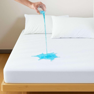 Queen Size Mattress Protector Waterproof,Mattress Cover Protector, Smooth Top Mattress Protector for Kids, Breathable Skin Friendly And Noiseless Fitted Sheet Queen Size,Polyester JRX-1002