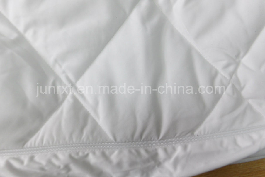 Soft 100% Polyester Knitted White Color Mattress Protector Zipper Fitted Full Cover Mattress Encasement