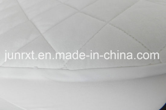 High Quality White Terry Cloth Bamboo Cotton Organic Waterproof Mattress Protector with White Knitted Fabric