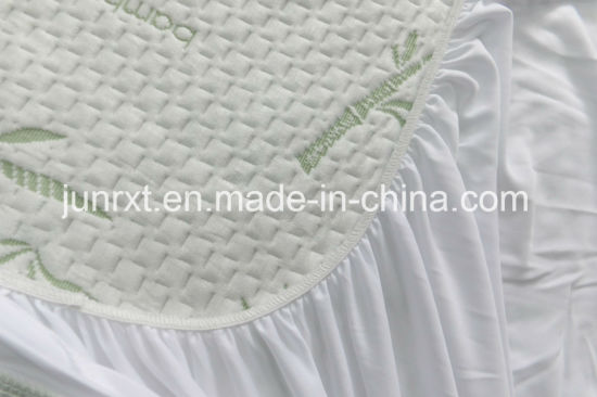 100% Bamboo Fabrifiller with TPU and Polyester Knitted Skirt Quilted Knitted Waterproof Mattress Protector