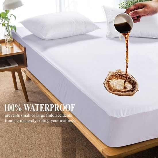 Knitted Fabric Laminated TPU Waterproof Mattress Protector for Hotel/Hospital