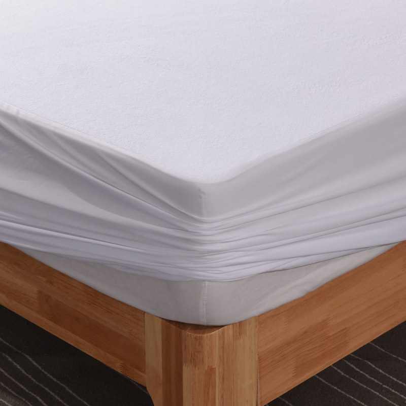 White Full Size Waterproof Mattress Protector for Hospital